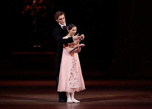 Denis Rodkin as Onegin.<br/>Anastasia Goryacheva as Tatiana.<br/>Photo by Damir Yusupov.