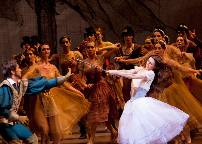 Svetlana Zakharova as Giselle. Andrei Merkuriev as Hans.<br/> Photo by Elena Fetisova.