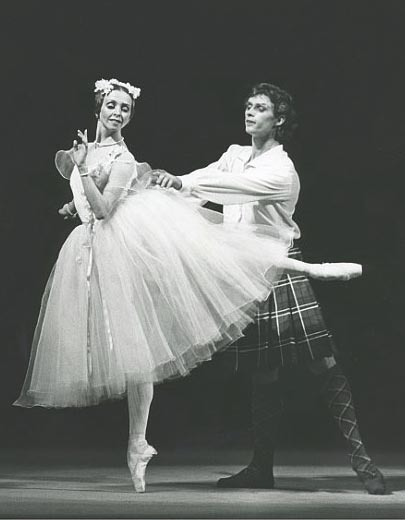 Pas de deux from La Sylphide.Yuri Posokhov as James.Photo by Larissa Pedenchuk.