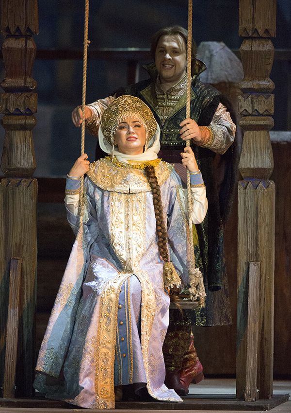 As Marfa in The Tsar’s Bride. Sergei Radсhenko as Lykov. Photo by Damir Yusupov.