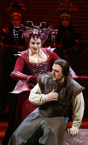 As Calaf in Turandot.Tatiana Anisimova as Turandot.Photo by Damir Yusupov.