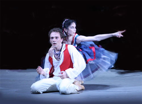 As Jerome in The Flames of Paris. Natalia Osipova as Jeanne. Photo by Elena Fetisova.