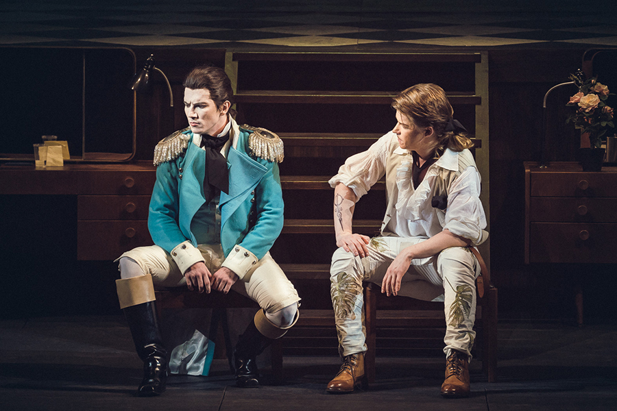 Yaroslav Abaimov as Count Almaviva. <br/>Konstantin Shushakov as Figaro.<br/> Photo by Yuri Bogomaz.