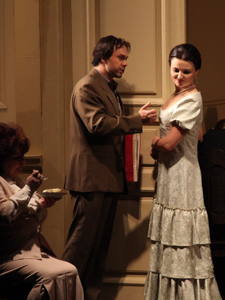 As Olga in Eugene Onegin. Roman Shulakov as Lensky. Photo by Damir Yusupov.