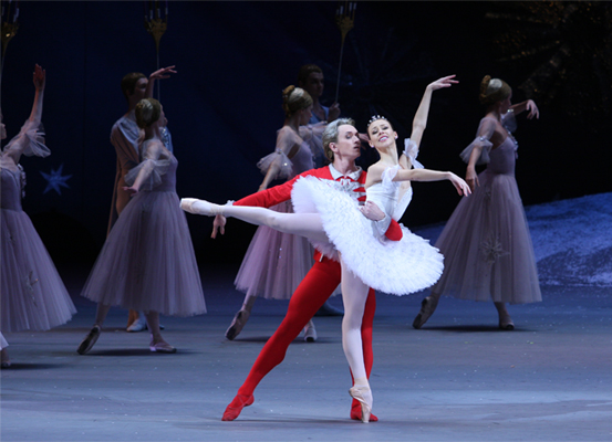 As Marie in Nutcracker. Dmitri Gudanov as Prince. Photo by Elena Fetisova.