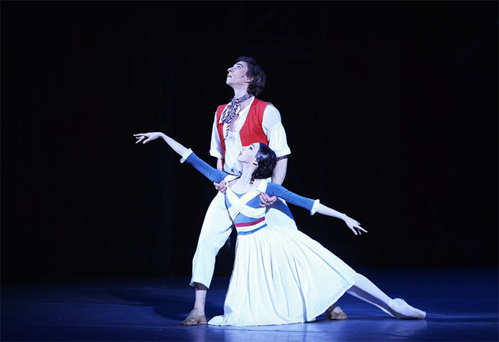 As Adeline in The Flames of Paris. Denis Savin as Jerome. Photo by Elena Fetisova.