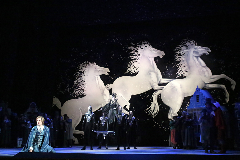 As Kai in The Story of Kai and Gerda.Evgenia Segenyuk as the Snow Queen. Photo by Damir Yusupov.