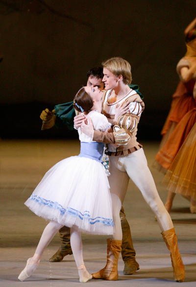 In the title part in Giselle.Denis Matvienko as Count Albrecht.Ruslan Pronin as Hans.Photo by Damir Yusupov.