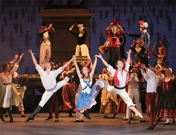 Igor Tsvirko as Philippe. Kristina Kretova as Jeanne. Vyacheslav Lopatin as Jerome.<br/>Photo by Damir Yusupov.