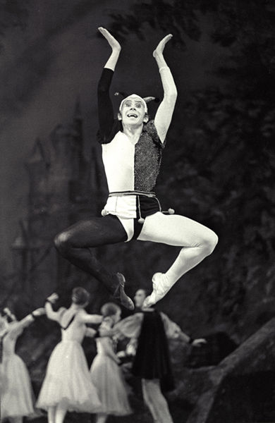 As the Fool in Swan Lake. Photo from the Bolshoi Theatre museum.