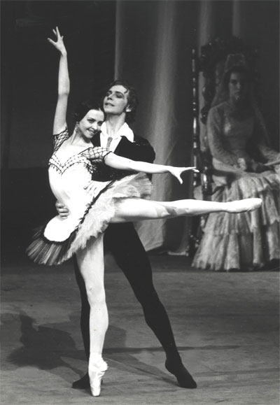 As Kitri in Don Quixote.Valery Anisimov as Basilio.Photo from the personal archives.