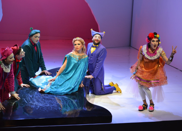 Roman Shevchuk as Harlekin, Vasily Matveev as Brighella, Alexei Smirnov as Truffaldino,<br> Irina Alekseenko as Ariadne, Vitaly Rodin as Scaramuccio, Ekaterina Ferzba as Zerbinetta.<br/> Photo by Vladimir Mayorov.