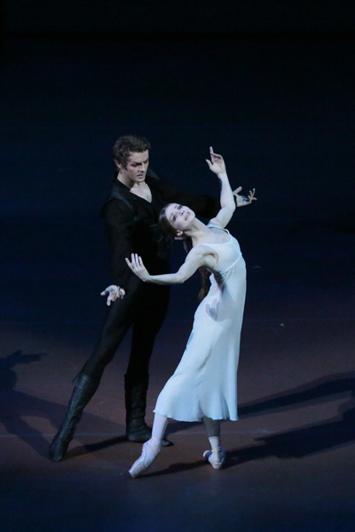 Evgenia Obraztsova as Tatiana.<br/>Alexander Volchkov as Onegin.<br/>Photo by Damir Yusupov.