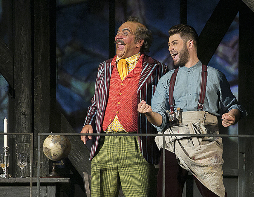 As Benoit in  La Boheme. Andrei Zhilikhovsky as Marcello.Photo by Damir Yusupov.