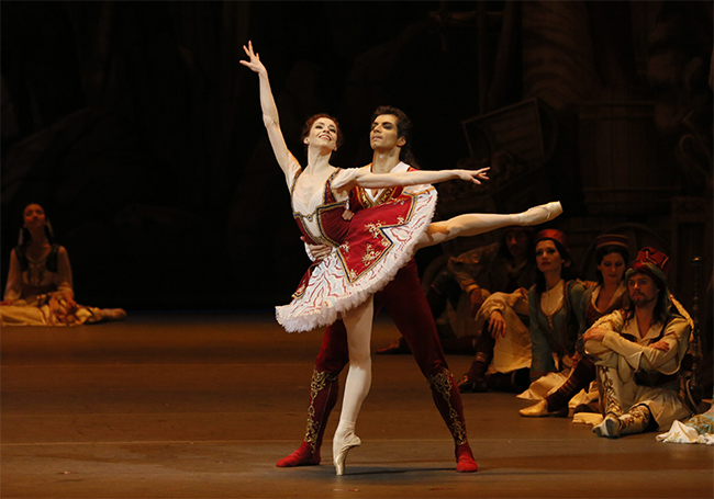 As Medora in Le Corsaire. Igor Tsvirko as Conrad. Photo by Damir Yusupov.