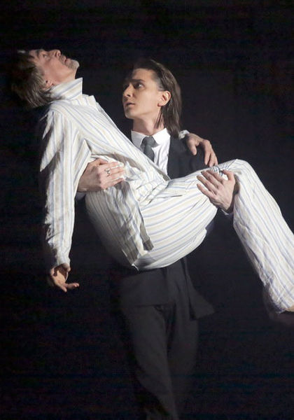 Vladislav Lantratov as Hamlet.<br/> Alexei Loparevich as Denmark’s King.<br/> Photo by Damir Yusupov.