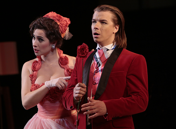 Ruslana Koval as Barbarina. <br/> Konstantin Shushakov as Count Almaviva. <br/>Photo by Damir Yusupov.