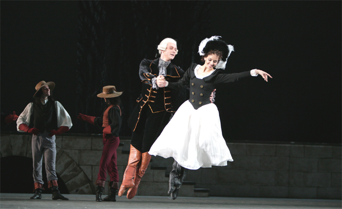 Yuri Klevtsov as Marquis Costa de Beauregard. Anna Rebetskaya as Adeline.<br />Photo by Damir Yusupov.