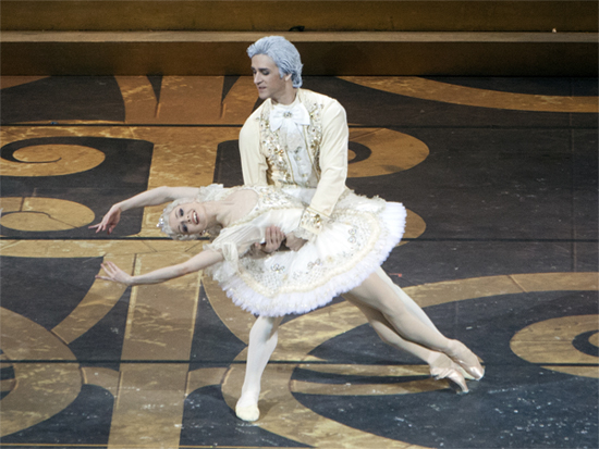 As Princess Aurora in The Sleeping Beauty. Ruslan Skvortsov as Prince Desire. Photo by Damir Yusupov.