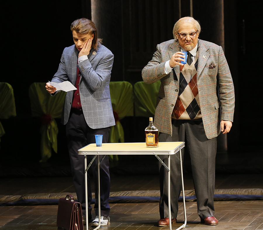 As Dr. Malatesta in Don Pasquale.  Nikolay Didenko in the title part.Photo by Damir Yusupov.