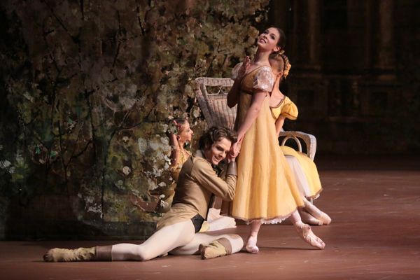 Ivan Alexeyev as Lensky.<br/>Daria Khokhlova as Olga.<br/>Photo by Damir Yusupov.