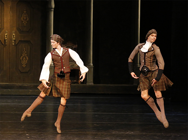 In La Sylphide. Pas de six. With Klim Efimov. Photo by Damir Yusupov.