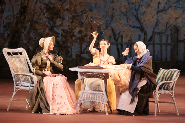 Anna Antropova as Madame Larina.<br/> Anna Tikhomirova as Olga.<br/> Anastasia Vinokur as Nurse.<br/> Photo by Damir Yusupov.