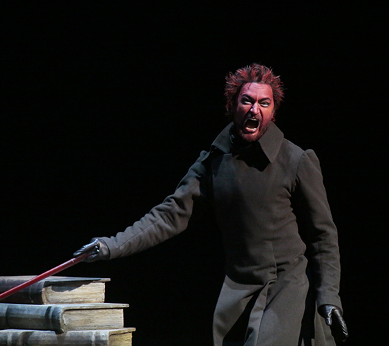 As Méphistophélès in La Damnation de Faust.  Photo by Damir Yusupov.