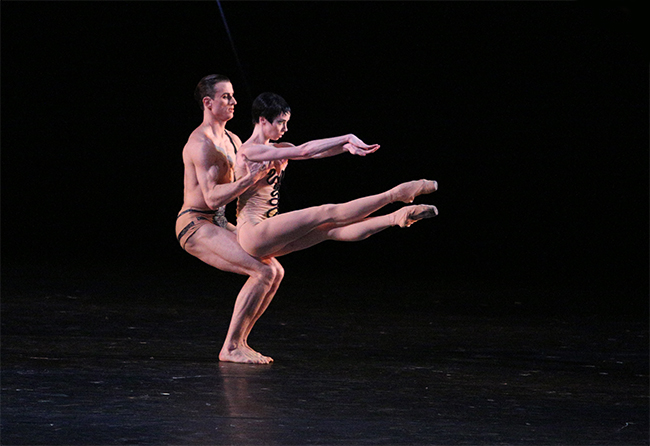 Ekaterina Krysanova as Novice. Alexander Vodopetov as The Second Intruder.<br/>Photo by Elena Fetisova.