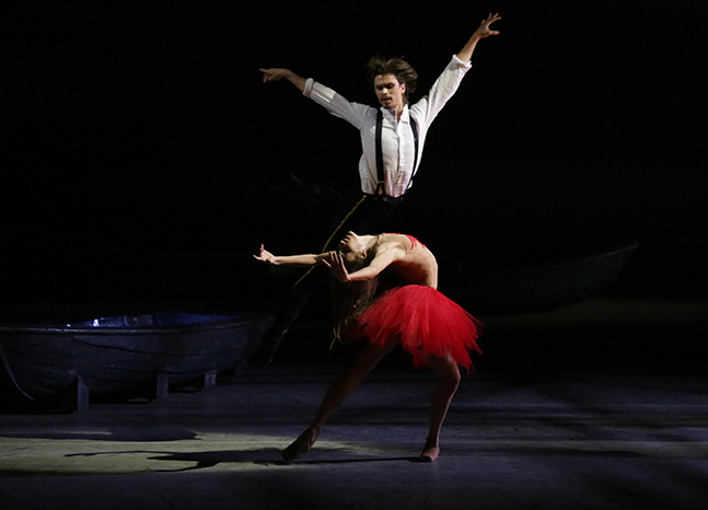 As Pechorin in Hero of Our Time. Part Taman. Ekaterina Shipulina as Undine.Photo by Damir Yusupov.