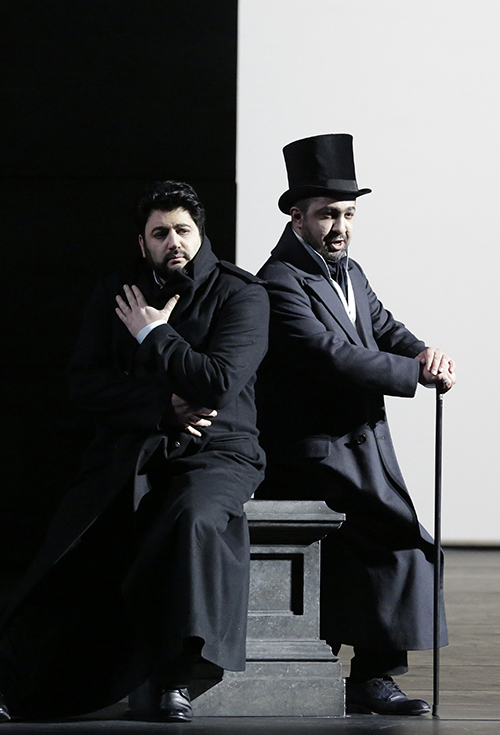 Yusif Eyvazov as Herman. <br/>Gevorg Hakobyan as Count Tomsky. <br/>Photo by Damir Yusupov.