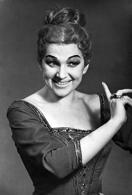 As Alice Ford in Falstaff.Photo from the Bolshoi Theatre museum.