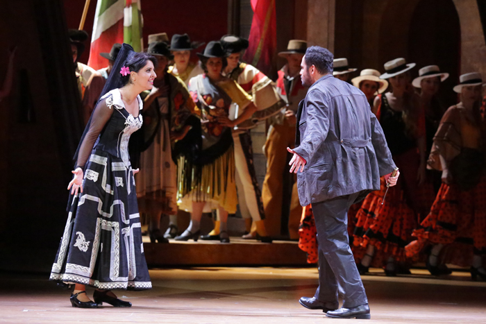 Varduhi Abrahamyan as Carmen.<br/>Murat Karahan as Jose.<br/>Photo by Damir Yusupov.