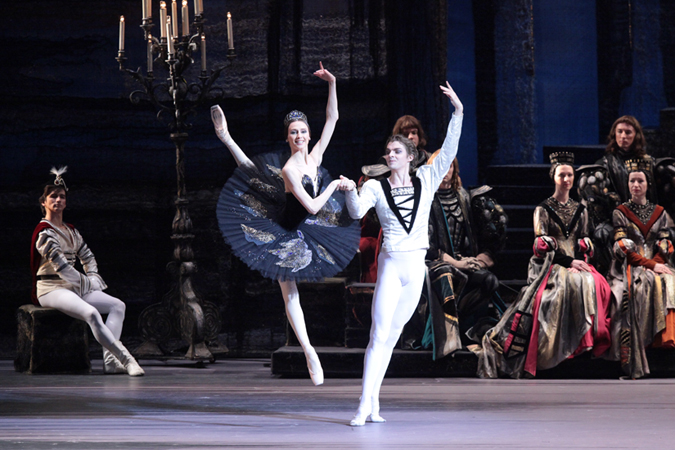 As Odile in Swan Lake. Alexander Volchkov as Prince Siegfried. Photo by Damir Yusupov.