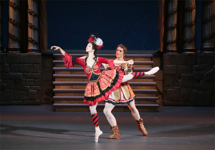 As Mireille de Poitiers in The Flames of Paris.Denis Rodkin as Antoine Mistral.Photo by Damir Yusupov.