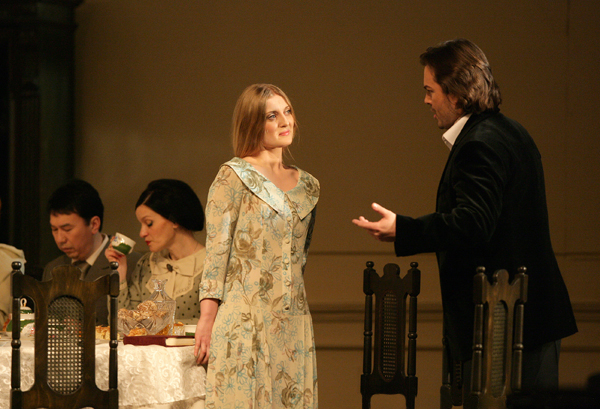 As Tatiana in Eugene Onegin.Vasily Ladyuk as Onegin.Photo by Damir Yusupov.