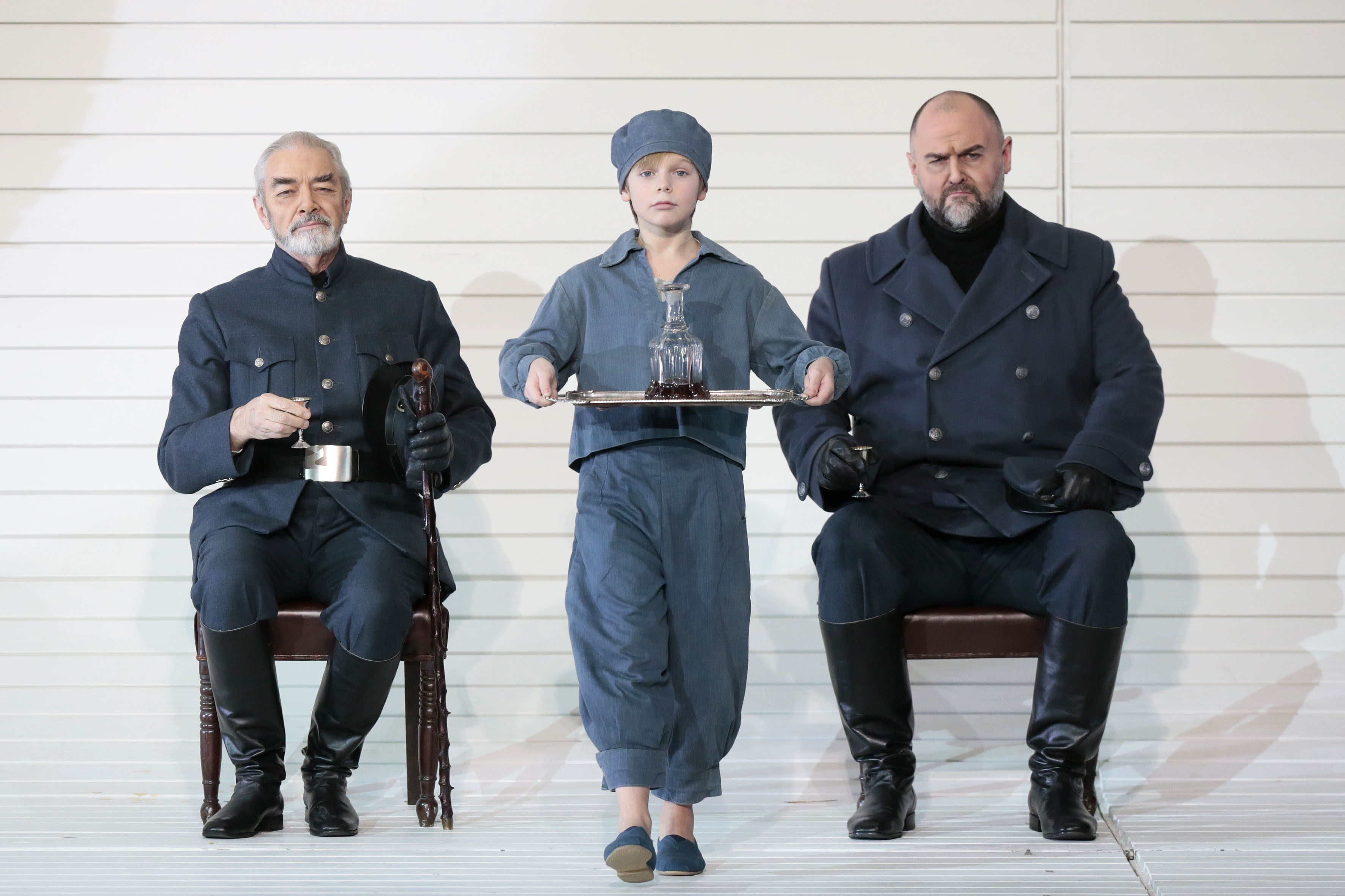 A scene from the performance. <br/> Jonathan Summers as Mr. Redburn. <br/> Darren Jeffery as Mr. Flint. <br/> Photo by Damir Yusupov.