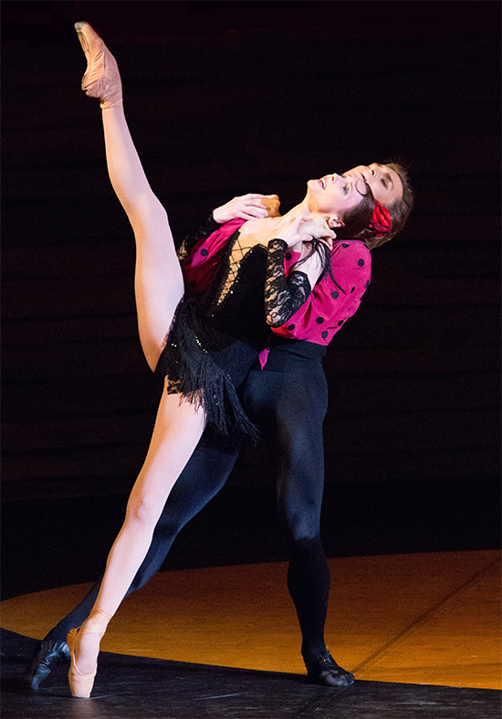 Svetlana Zakharova as Carmen. Denis Rodkin as Jose. Photo by Mikhail Logvinov.