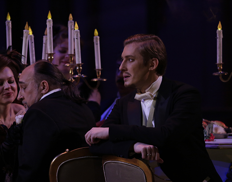 As Marquis d’Obigny in La Traviata.Photo by Damir Yusupov.