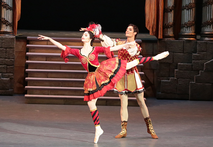 As Mireille de Poitiers–Armida in The Flames of Paris.Jacopo Tissi as Antoine Mistral–Rinaldo. Photo by Damir Yusupov.