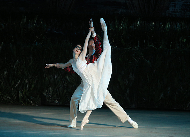 As Zina in The Bright Stream. Mikhail Lobukhin as Pyotr. Photo by Elena Fetisova.