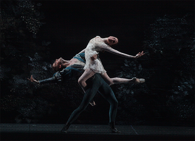 As Juliet in Romeo and Juliet. Alexander Volchkov as Romeo. Photo by Damir Yusupov.