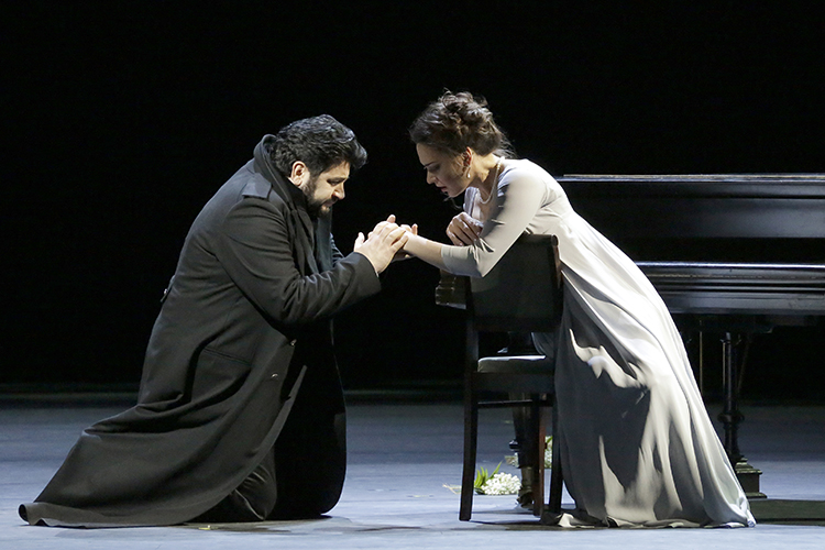 As Liza in The Queen of Spades.  (Rimas Tuminas production). Yusif Eyvazov as Herman.Photo by Damir Yusupov.