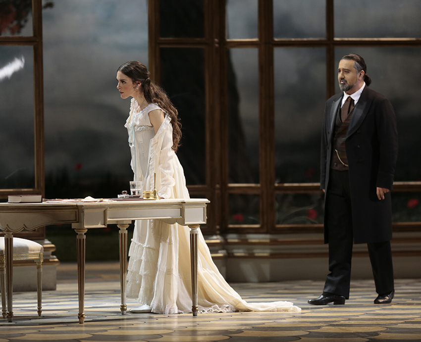 Zuzana Marková as Violetta. <br/>Elchin Azizov as Giorgio Germont.<br/> Photo by Damir Yusupov.