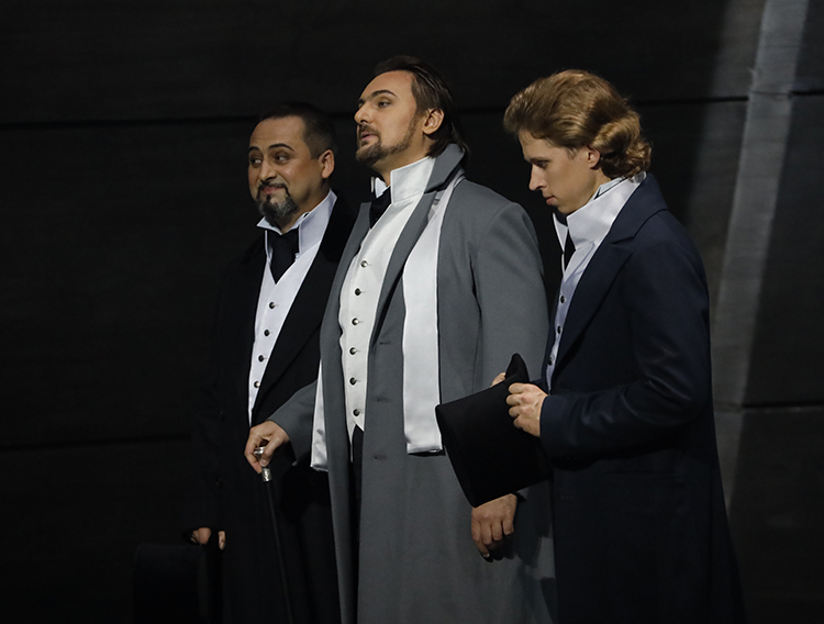 Denis Makarov as Surin. <br/>Igor Golovatenko as Prince Yeletsky.<br/>Ilya Selivanov as Chekalinsky. <br/>Photo by Damir Yusupov.