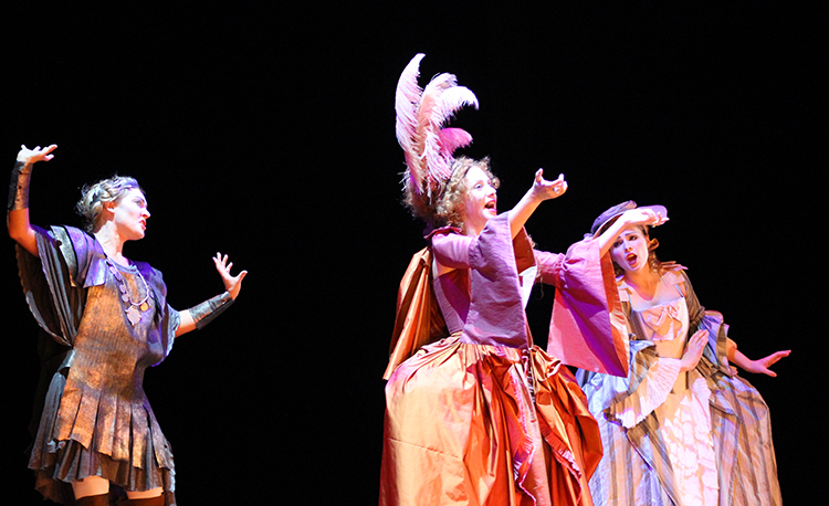 Elizaveta Sveshnikova as Cephalus, Varvara Turova as Aurora, Julia Khotay as Procris. <br/>Photo by Alexander Turov.