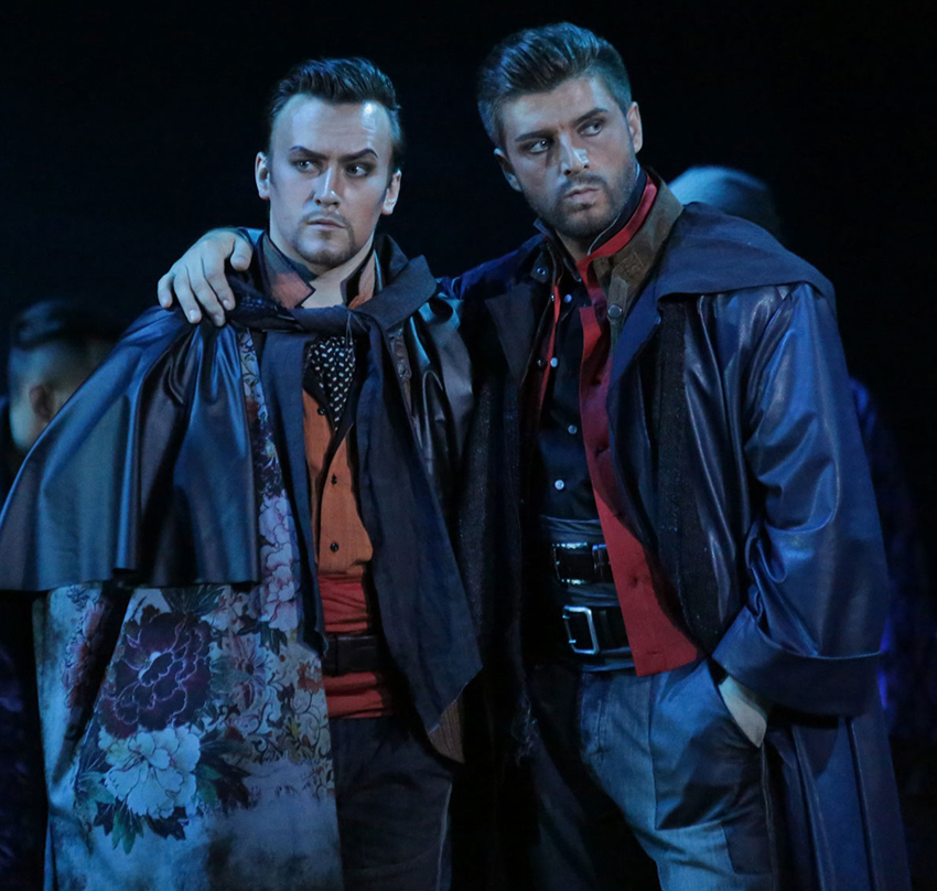 As Dancairo in Carmen. Stanislav Mostovoy as Remendado. Photo by Damir Yusupov.