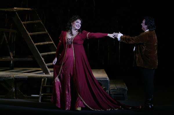 In the title role in Tosca. Photo by Damir Yusupov.