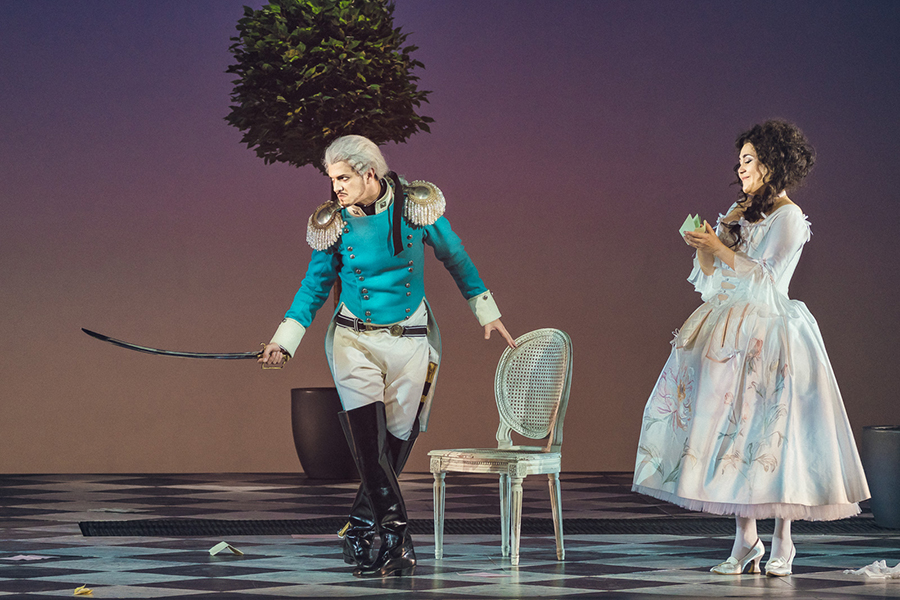 Bogdan Mihai as Count Almaviva. <br/>Hulkar Sabirova as Rosina. <br/>Photo by Yuri Bogomaz.