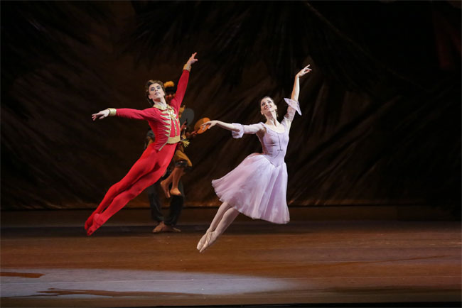 Artem Ovcharenko as Nutcracker-Prince. Anna Tikhomirova as Marie. Photo by Damir Yusupov.